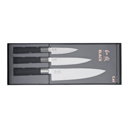 Coffret 3 Couteaux de Cuisine KAI Wasabi Black (Réf. 67S.300)