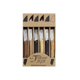 COFFRET 6 COUTEAUX LE THIERS BJB BOIS ASSORTIS