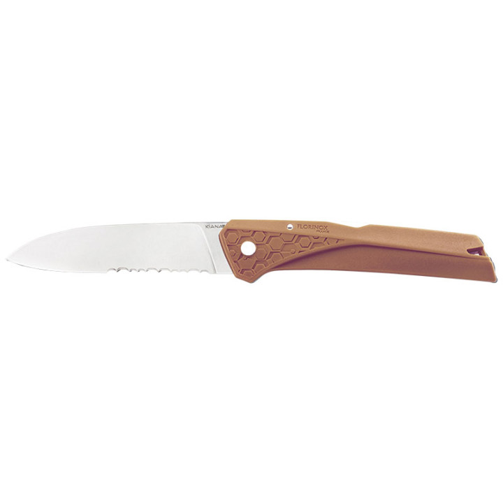 COUTEAU FLORINOX KIANA MOCHA LAME CRANTEE Manche 11cm Florinox