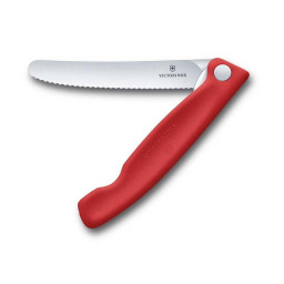Couteau Office Pliant Victorinox - Lame Crantée Bout Rond Rouge