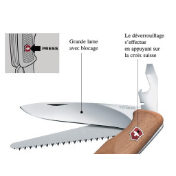 Couteau Suisse Victorinox RangerWood 55 - Manche Noyer