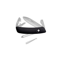 Couteau Suisse Swiza D04 Allmatt Noir – Finition Mate avec Scie à Bois (13 Fonctions)