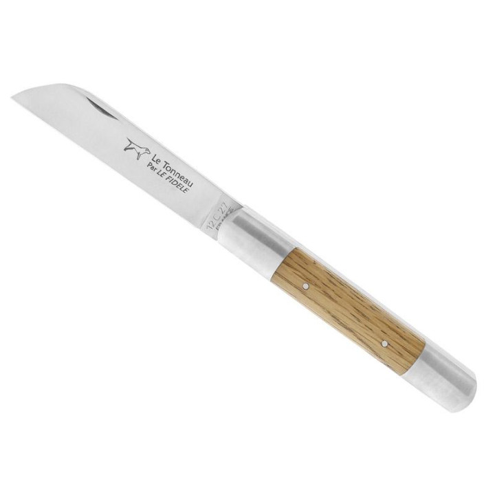 Couteau de Poche « Le Tonneau » 10,5 cm Le Fidèle – Manche en Bois de Chêne