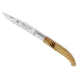 Couteau de Poche « Le Yatagan Basque » 11,5 cm Le Fidèle – Manche en Bois d'Olivier