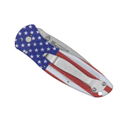 Couteau Pliant Kershaw Blur USA Flag – Lame 14C28N & Manche Drapeau Américain (Réf. 1670USA)