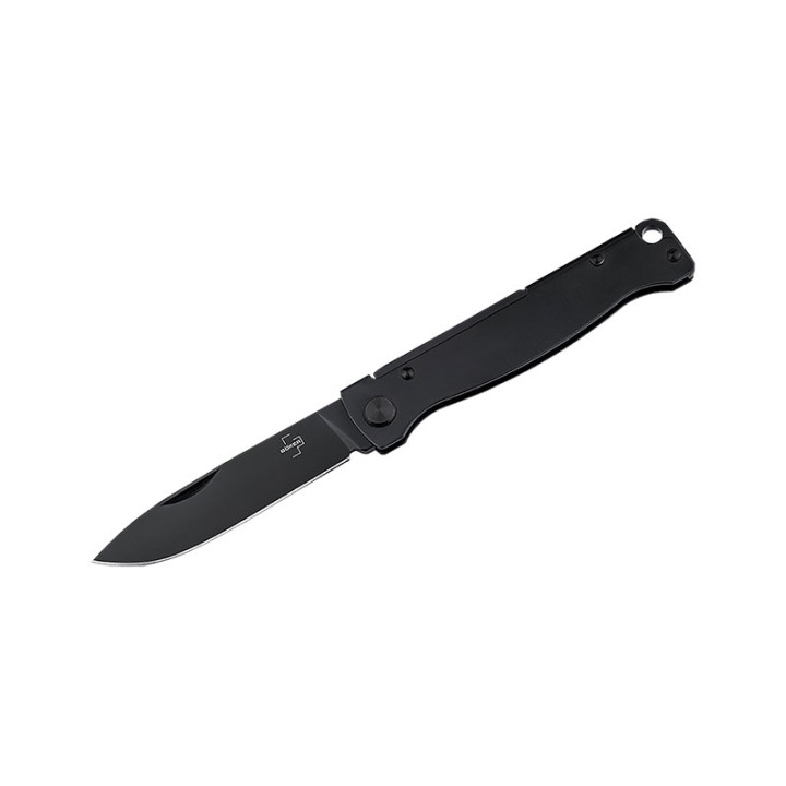 Couteau pliant Böker Plus Atlas All Black 01BO858 – Acier 12C27 & Finition Noire Intégrale