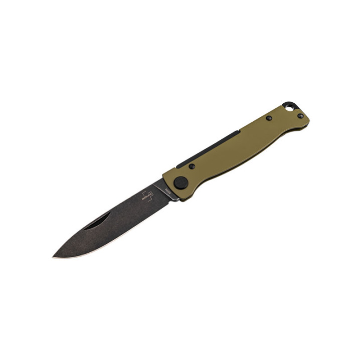 Couteau pliant Böker Plus Atlas OD Green 01BP0063 – Acier 12C27 & Finition Kaki