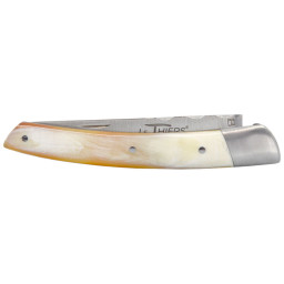 Couteau artisanal Le Thiers 1 Pièce Corne Claire & Mitre Inox Chevalerias – Acier 12C27
