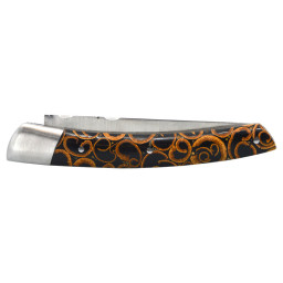Couteau artisanal Le Thiers 1 Pièce Cannelle Noir & Mitre Inox Chevalerias – Acier 12C27