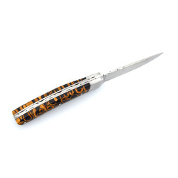 Couteau artisanal Le Thiers 1 Pièce Cannelle Noir & Mitre Inox Chevalerias – Acier 12C27