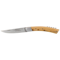 Couteau artisanal Le Thiers 2 Pièces Bois de Genévrier & Tire-Bouchon Chevalerias – Acier 12C27