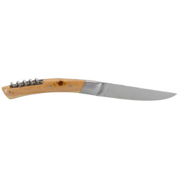 Couteau artisanal Le Thiers 2 Pièces Bois de Genévrier & Tire-Bouchon Chevalerias – Acier 12C27