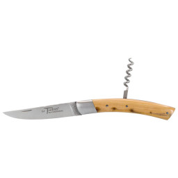 Couteau artisanal Le Thiers 2 Pièces Bois de Genévrier & Tire-Bouchon Chevalerias – Acier 12C27