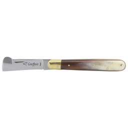 Greffoir Droit Artisanal Chevalerias CH3031102 – Lame 50mm & Corne Pressée Claire