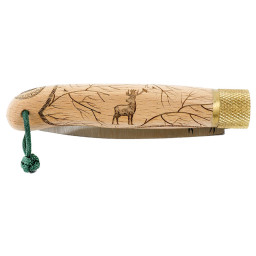 Couteau Pliant Décalé Série Chasse Focus Cerf – Lame 90mm & Hêtre