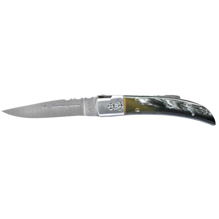 Couteau Le Camarguais N°12 Trident Corne Brune CA10028