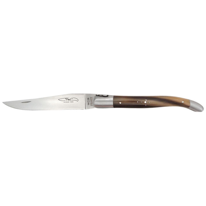 Couteau TMC Laguiole - Lame 14C28 - Manche Pointe de Corne 12cm