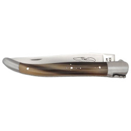 Couteau TMC Laguiole - Lame 14C28 - Manche Pointe de Corne 12cm