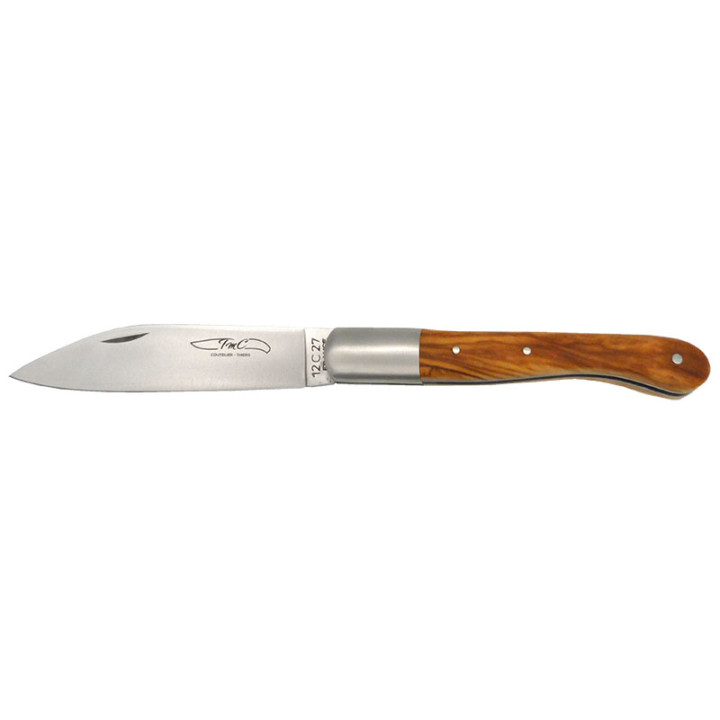 Couteau TMC Aurillac 10cm - Lame 12C27 - Manche Olivier
