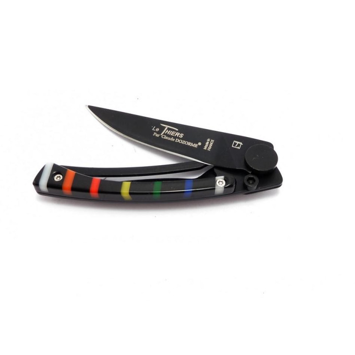 manche noir rayures bayadères Couteau LE THIERS C.DOZORME