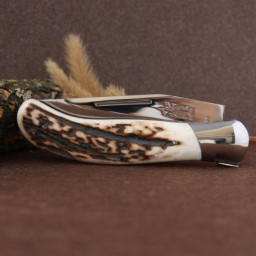 Manche cerf véritable Couteau LAGUIOLE  CHASSE G.DAVID