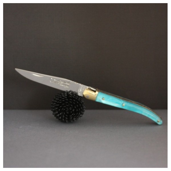  Couteau Laguiole  AU SABOT manche décoration turquoise