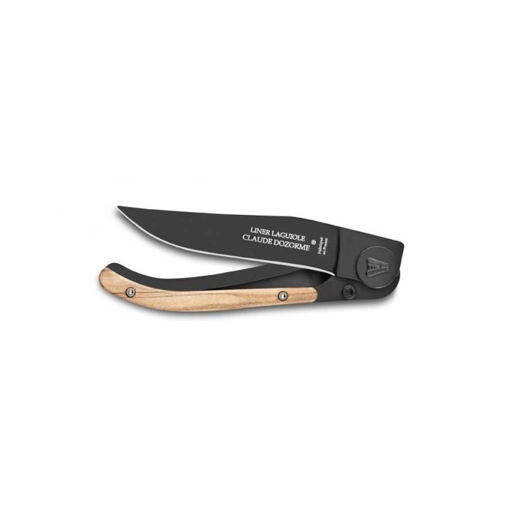 Couteau LAGUIOLE C.DOZORME  olivier lame noire 