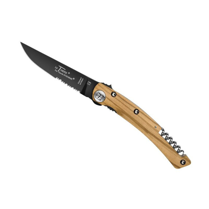 COUTEAU LE THIERS DOZORME DESIGN 2P OLIVIER 12 5CM NOIR INOX