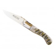 Couteau Laguiole GILLES® « SPORT », lame  à cran manche 13 cm corne de bélier