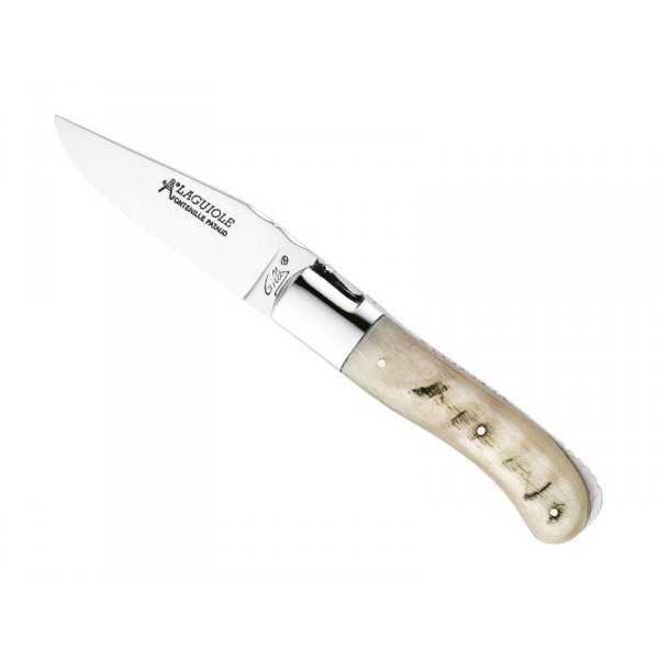 Couteau Laguiole GILLES® « GENTLEMAN », lame à cran manche 10,5 cm corne de bélier