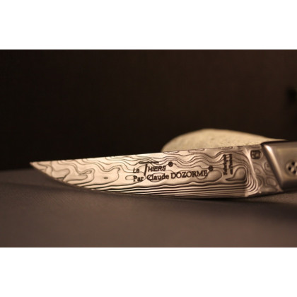 Couteau LE THIERS  C.DOZORME RLT DAMAS Ebène