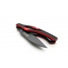 Couteau RAVEN manche G10 Rouge Noir, finition Black Titanium