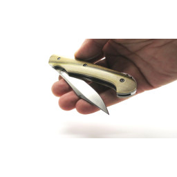 Couteau LUG HY105 Pistachier, finition acier brossé