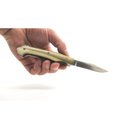 Couteau LUG HY105 Pistachier, finition acier brossé