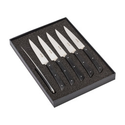 Coffret 6 couteaux de table Epure manche POM noir AU SABOT