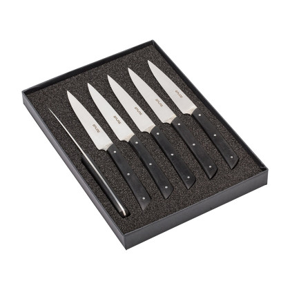 Coffret 6 couteaux de table Epure manche POM noir AU SABOT