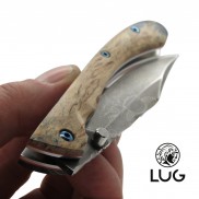 Couteau C63 DIEU LUG Bouleau bleu stabilisé liner-lock, couteau LUG