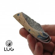 Couteau C63 VOLUTES Bouleau bleu stabilisé liner-lock, couteau LUG