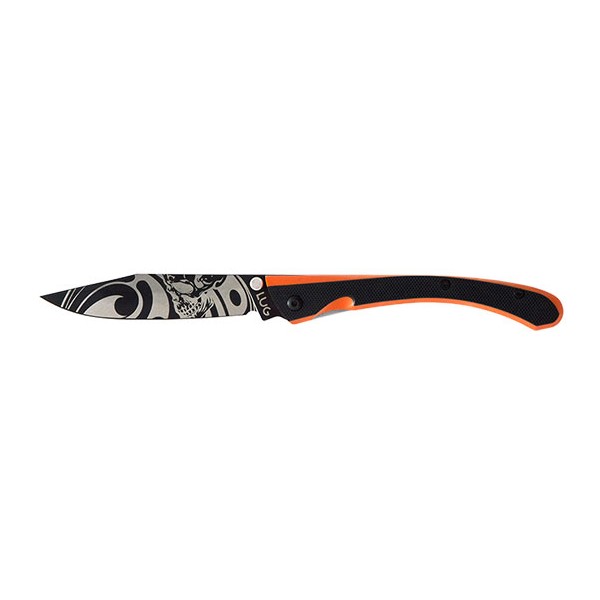 Couteau C63 BAD BOY BLACK TITANIUM manche G10 Orange Noir, liner-lock, couteau LUG